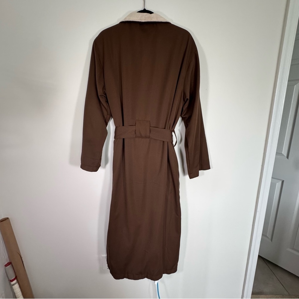 Restoration Hardware Chocolate and Ivory Women's Robe Large Cozy Luxury Spa - Picture 8 of 10